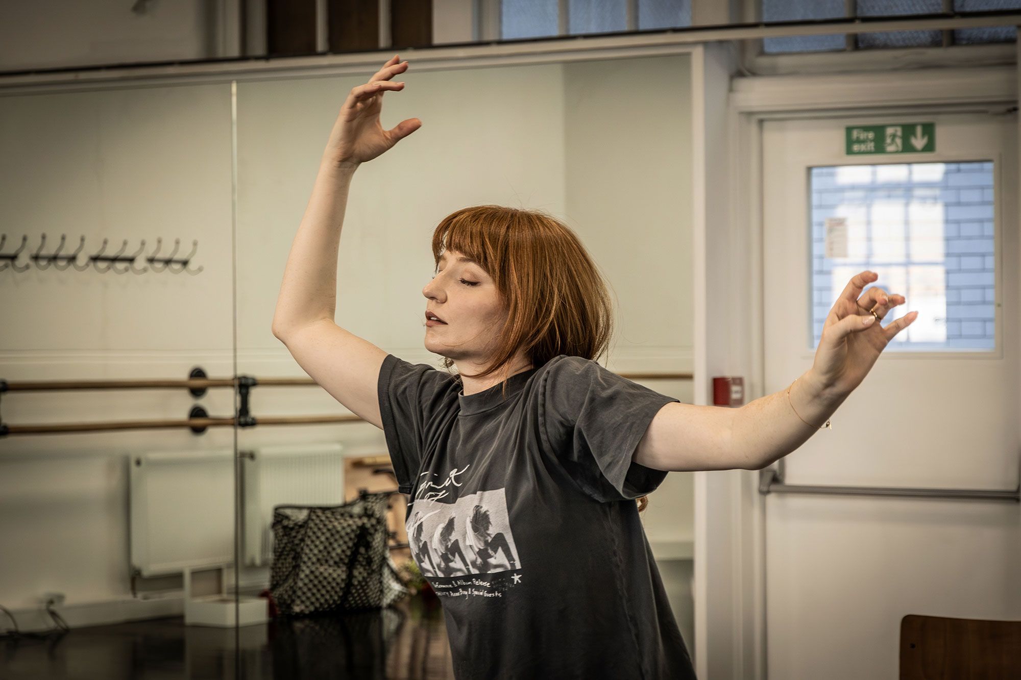 First-look images have been released of Nicola Roberts in Hadestown rehearsals at London's Lyric Theatre First-look images have been released of Nicola Roberts in Hadestown rehearsals at London's Lyric Theatre