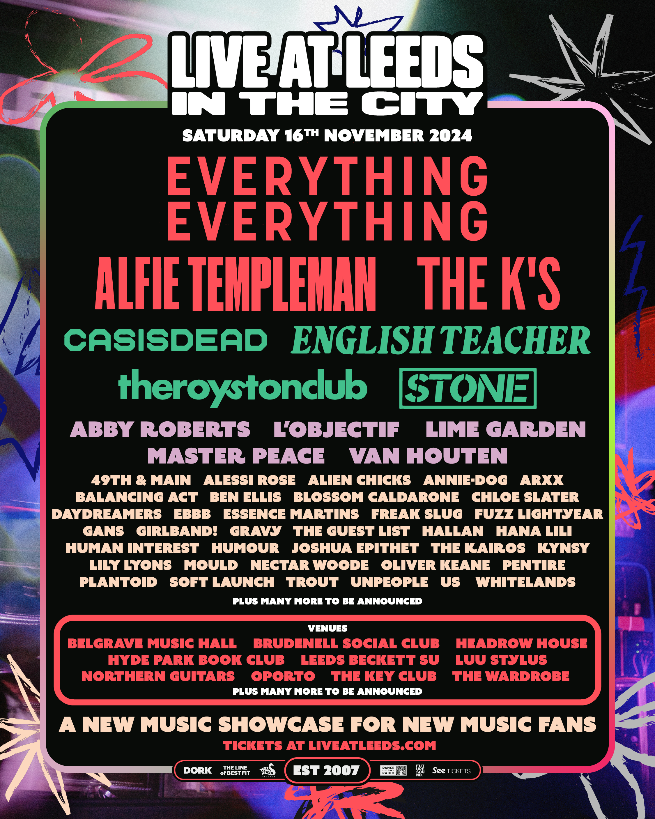 Live at Leeds In The City has announced its first names for 2024, including Everything Everything, Alfie Templeman, English Teacher, STONE and more Live at Leeds In The City has announced its first names for 2024, including Everything Everything, Alfie Templeman, English Teacher, STONE and more