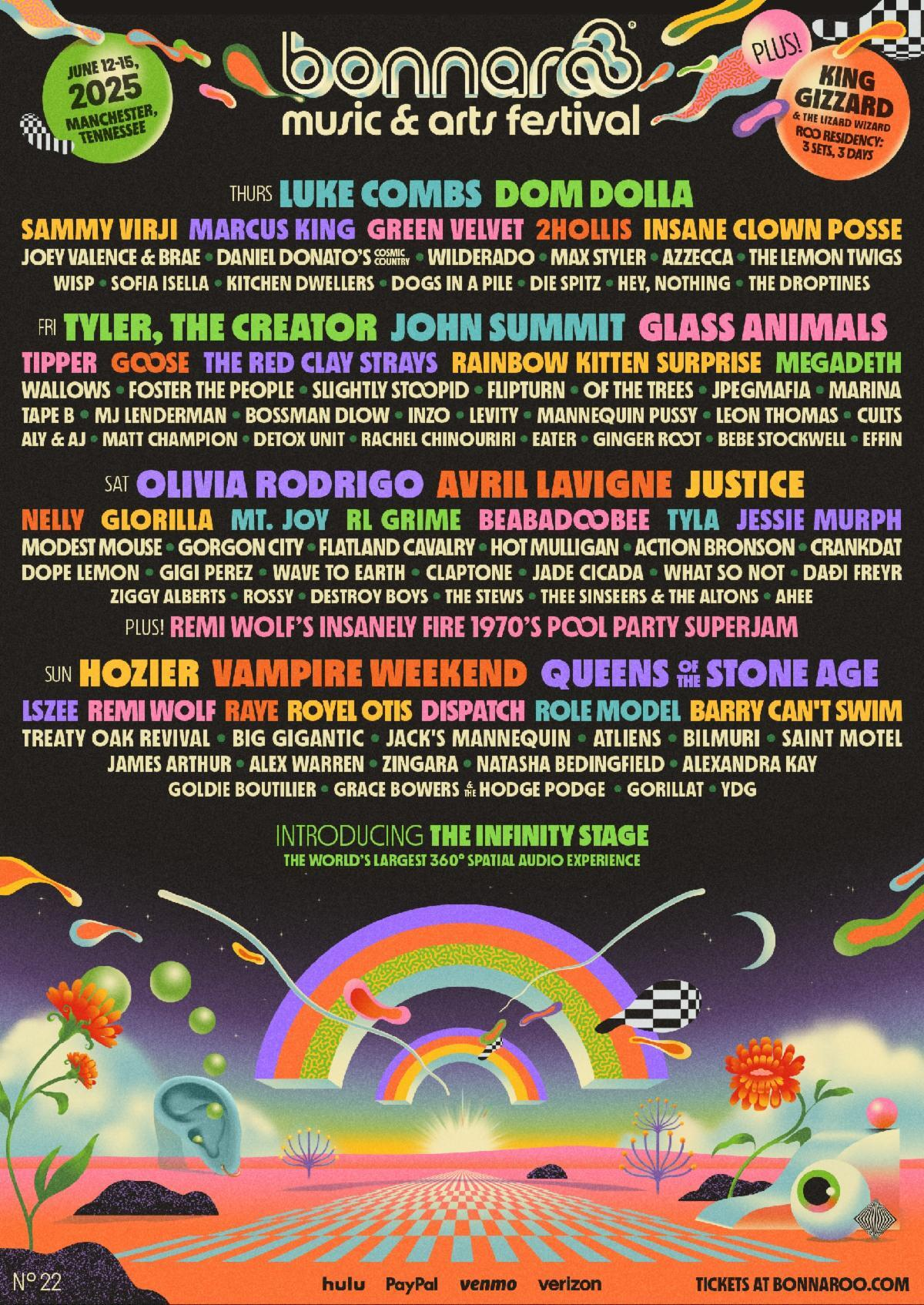 Olivia Rodrigo, Tyler the Creator and Hozier are headlining Bonnaroo 2025 Olivia Rodrigo, Tyler the Creator and Hozier are headlining Bonnaroo 2025