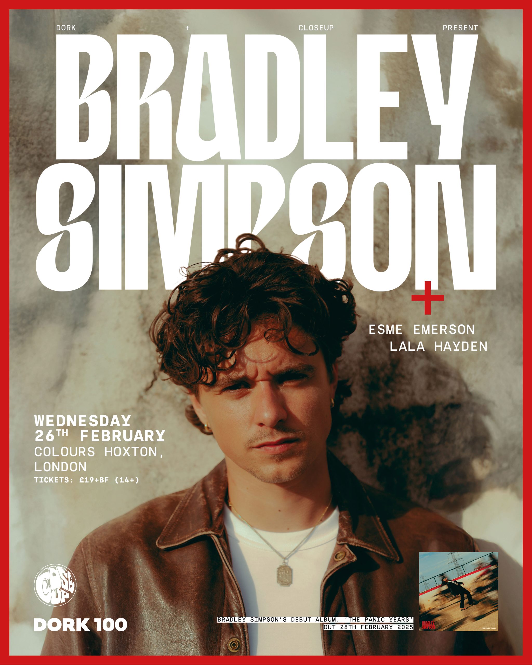 Bradley Simpson is playing Dork's Night Out's latest show this month in London