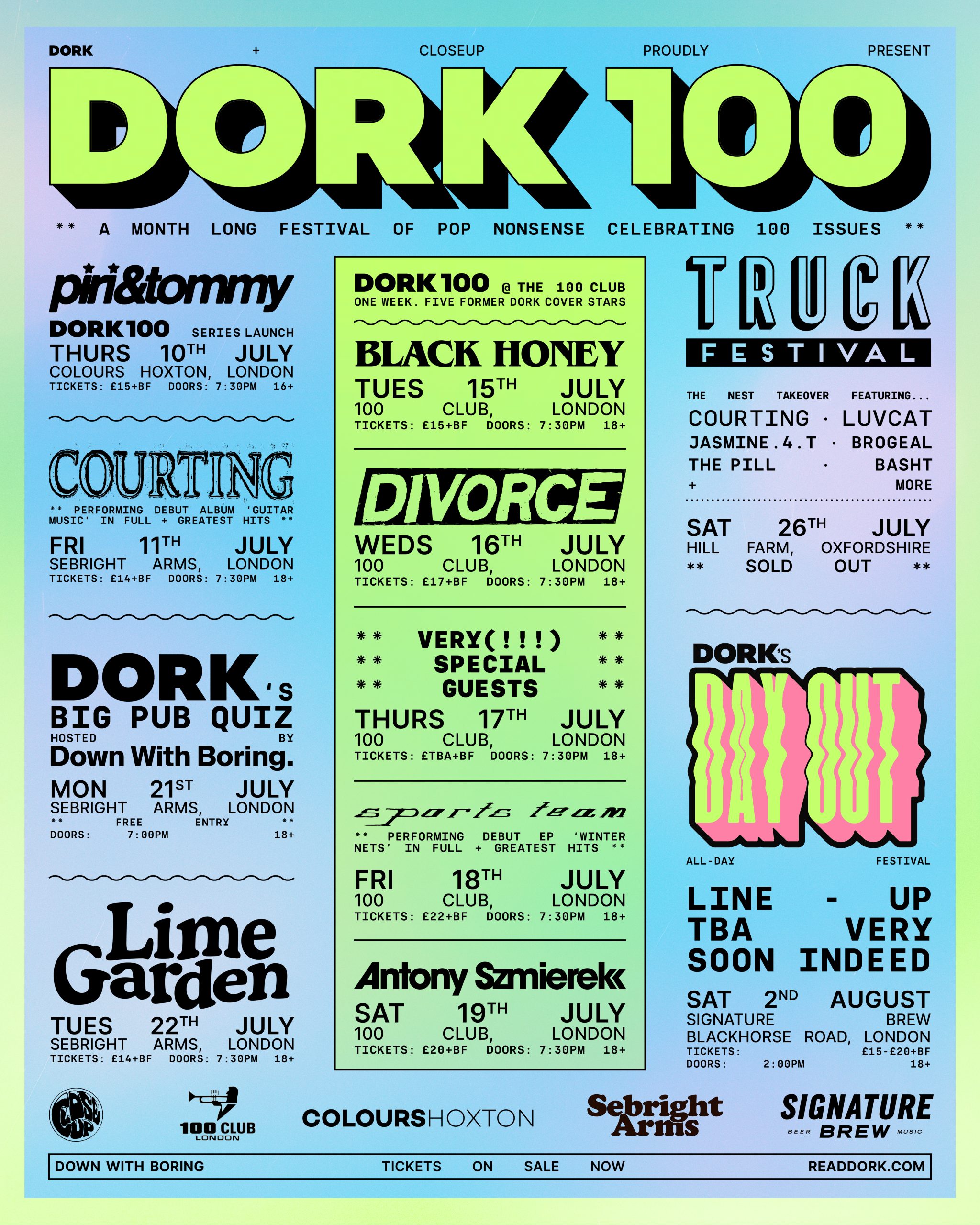 Introducing Dork 100, our month-long 100th issue celebration - on sale now Introducing Dork 100, our month-long 100th issue celebration - on sale now