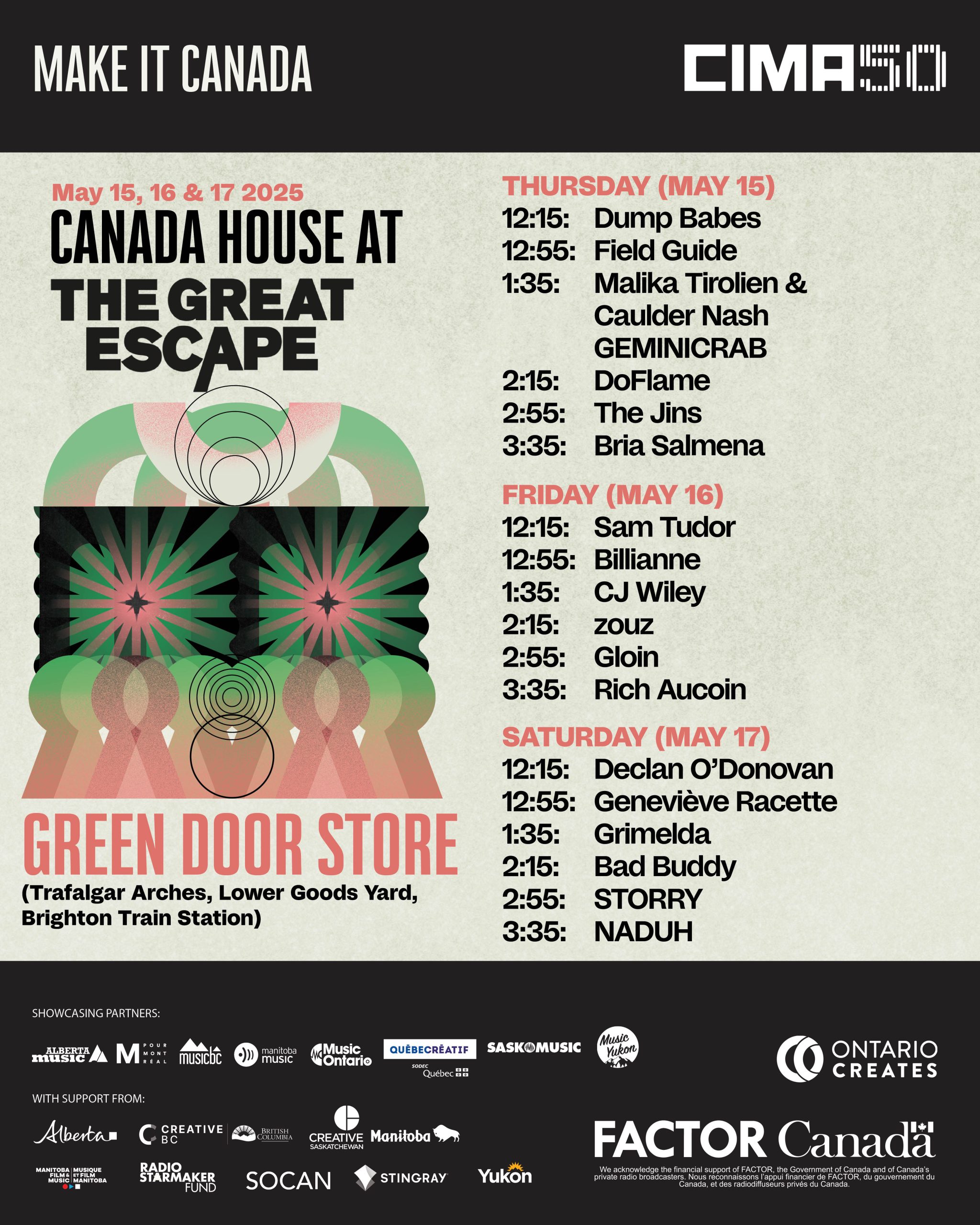 Canada House returns to Brighton's Green Door Store with more must-see Canadian talent Canada House returns to Brighton's Green Door Store with more must-see Canadian talent